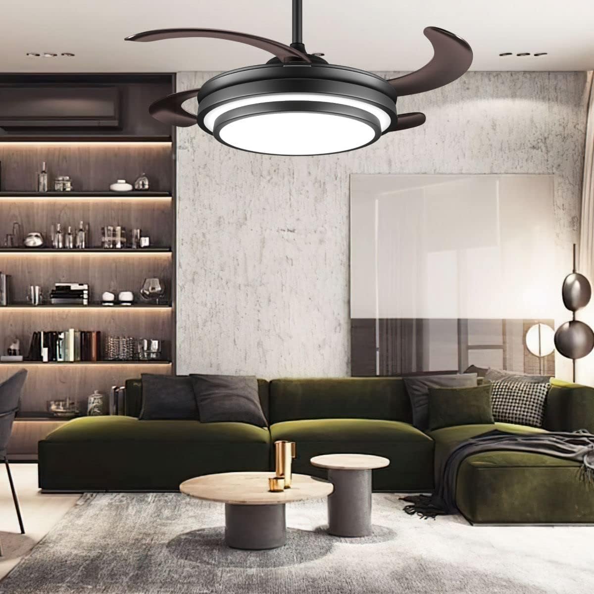 Retractable Ceiling Fan Chandelier